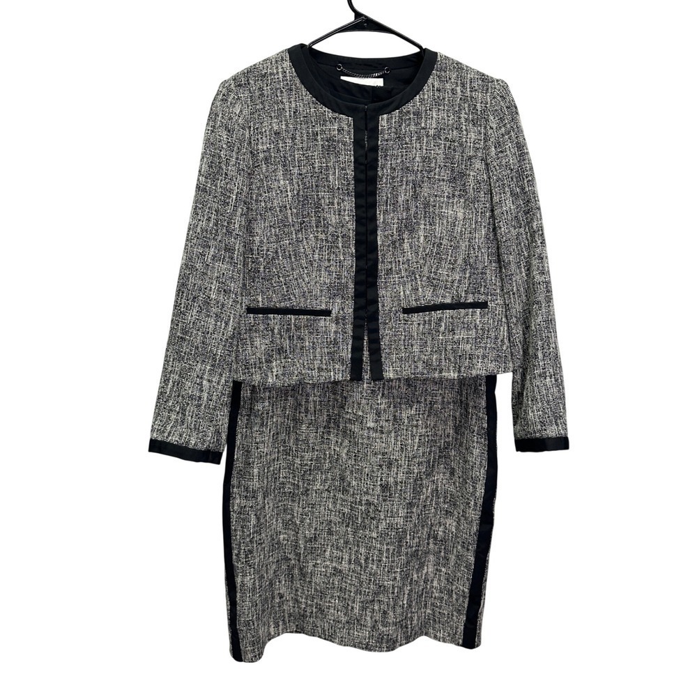 LK Bennett London Julie Tweed Blazer Jacket Dress Suit Set Women's Size 14 UK 18